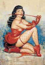 Bettie Page- With Whip Flag/Textile Poster