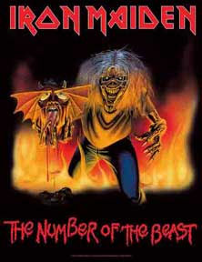 Iron Maiden- Number Of The Beast (82-83- black background) Textile Poster