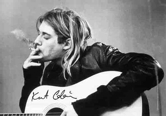 Kurt Cobain- Smoking Flag/Textile Poster
