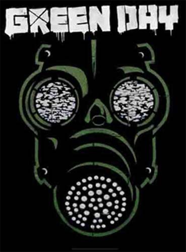 Green Day- Gas Mask Flag/Textile Poster