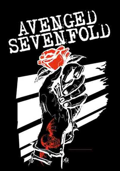 Avenged Sevenfold- Rose Hand Flag/Textile Poster