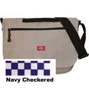 Show product details for Basic Messenger Bag by Dickies In NAVY/WHITE CHECKERED (style#614) (Sale price!)