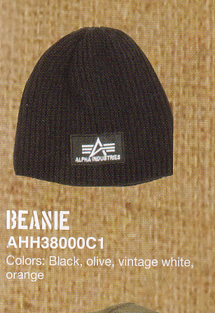Alpha Industries- Logo on a Heavy Rib Beanie