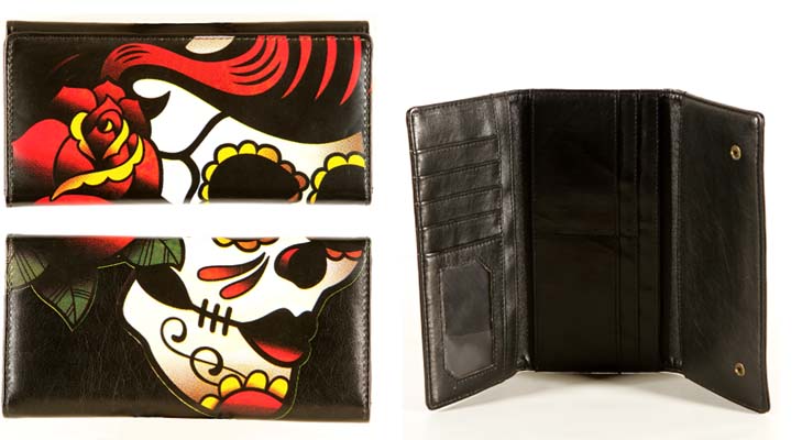 Till Death Do Us Part Sugar Skull Wallet/Clutch by Folter