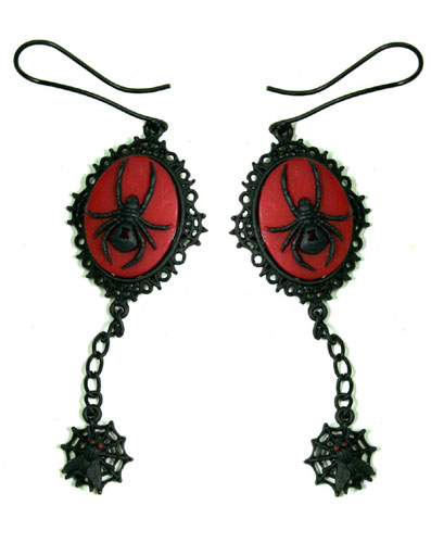 Web Cameo Earrings by Too Fast Clothing - SALE