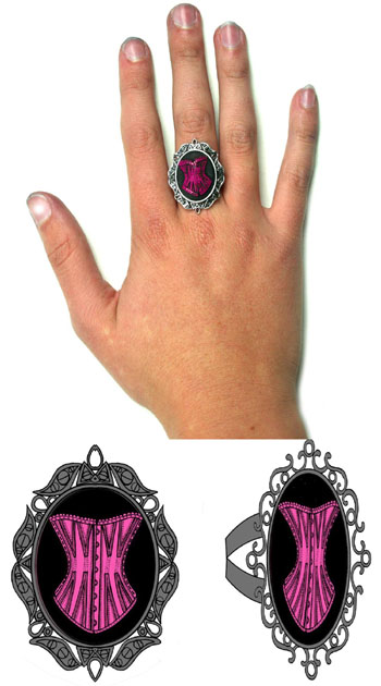 Cameo Ring by Too Fast Clothing- Corset - SALE