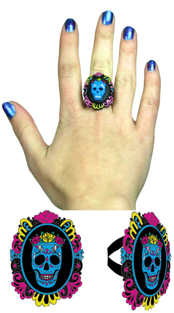 Cameo Ring by Too Fast Clothing- Sugar Skull - SALE
