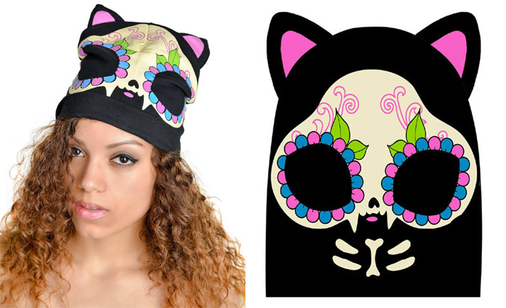 Kitty Knit Slouch Beanie by Too Fast Clothing - SALE