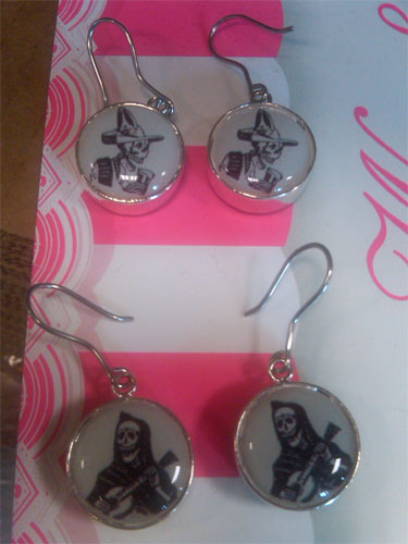 Drinking Skeleton Earrings by A Mano Trading Co.