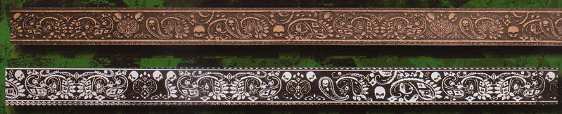 Skull Bandana Embossed Leather Belt by Rock Rebel - SALE