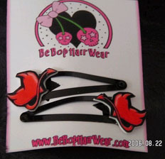 Show product details for Devil Hearted Barrettes by Be Bop Hair Wear (Sale price!)