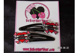Show product details for Love Sucks Barrettes by Be Bop Hair Wear (Sale price!)