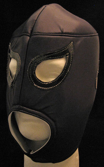 Lucha Libre Wrestling Mask- Black Shadow (Open Jaw)