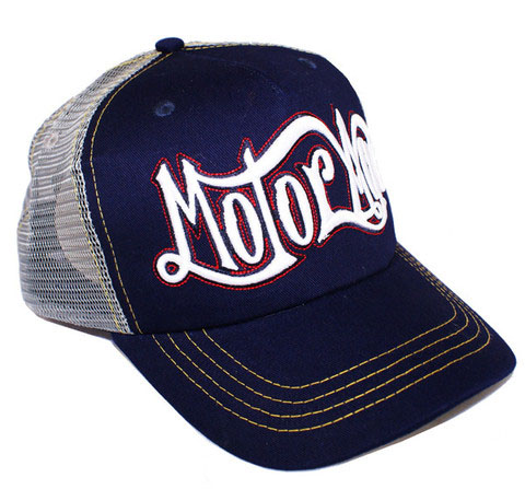 Motor Age Clothing- Logo on a NAVY/GREY Trucker Hat