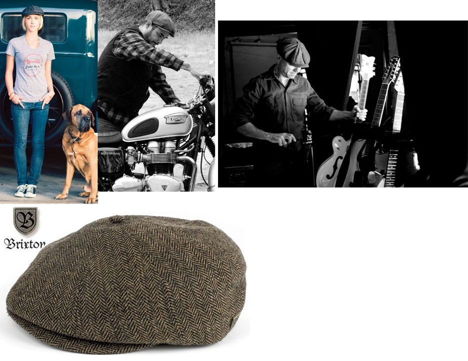 Brood Hat by Brixton- Brown/Khaki Herringbone