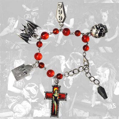 Show product details for Rest In Peace Charm Bracelet by Kreepsville 666