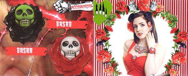 Skull Rose Brooch by Kreepsville 666