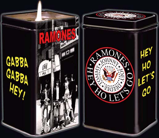 Ramones tin candle