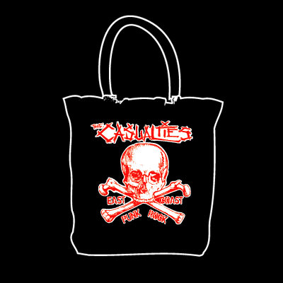 Casualties- East Coast Punk Rock on a black tote bag