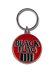 Black Flag- Bars Logo Red pewter keychain