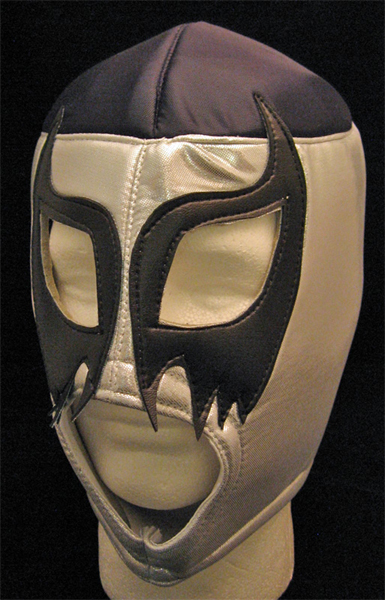 Lucha Libre Wrestling Mask- Cien Caras (Black/Silver)