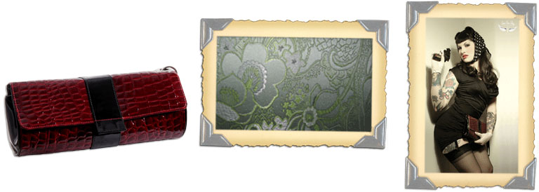 Show product details for Crocodile Clutch by Hell's Belles