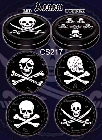 Pirate Skulls coaster set