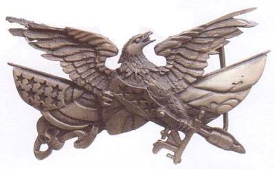 Show product details for Eagle With Tattoo Gun Belt Buckle by Steady (bb262)