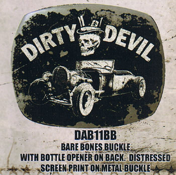 Show product details for Bare Bones belt buckle by Dirty Devil (bb412)