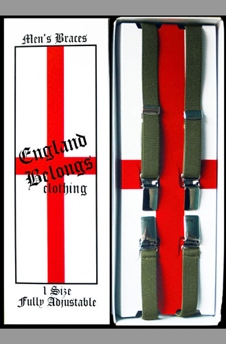 1/2" Braces by England Belongs- ARMY GREEN