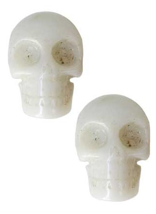 White Skull Stud Earrings by Kreepsville 666