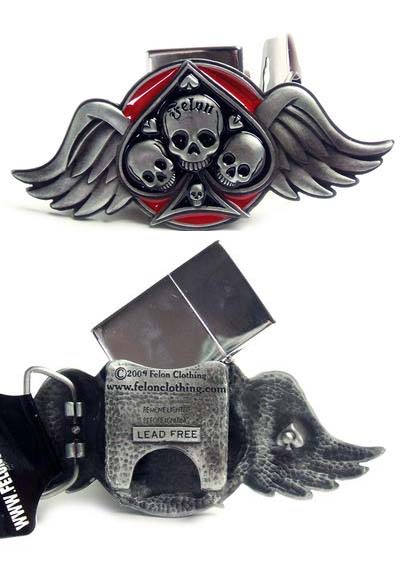 Spade Wings Lighter Belt buckle by Felon Clothing (bb325)