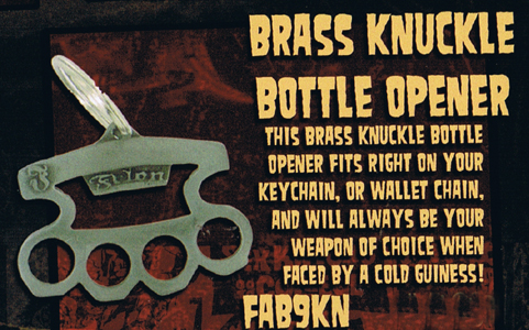 Brass Knuckles key chain/bottle opener by Felon Clothing