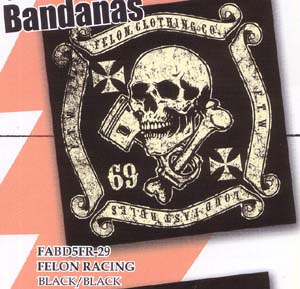 Show product details for Felon Racing Bandana by Felon Clothing - SALE