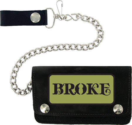 Broke  6" patch wallet with chain by Felon Clothing