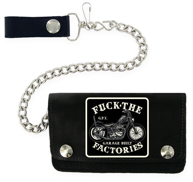 Garage Built Patch  6" wallet with chain by Felon Clothing
