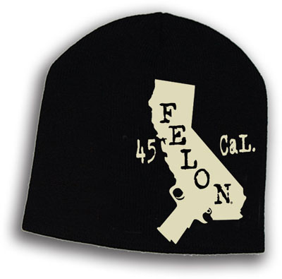 Cali Gun Printed Beanie by Felon Clothing
