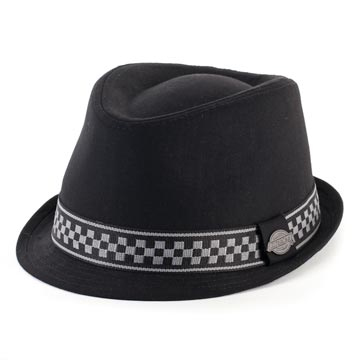 Dickies- Black Fedora With Checkered Band