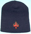 Flaming Spade Embroidered on a winter beanie (Sale price!)