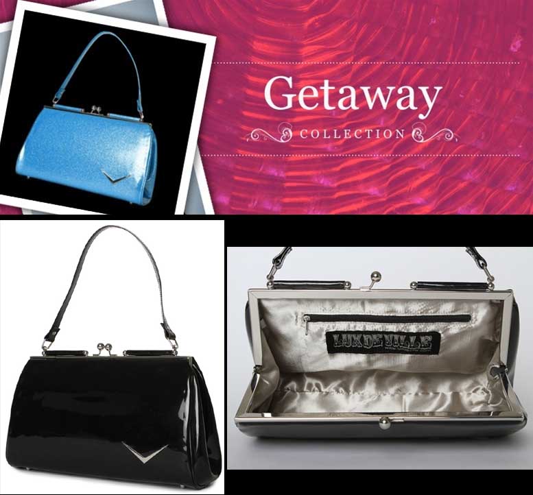 Getaway Kiss Lock Bag by Lux De Ville- BLACK