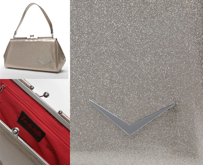 Getaway Kiss Lock Bag by Lux De Ville- CHAMPAGNE SPARKLE