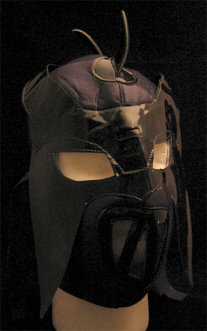 Lucha Libre Wrestling Mask- Histeria (Black With Mesh Mouth)
