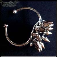 Black Gem Spike Cuff Bracelet by Horribell