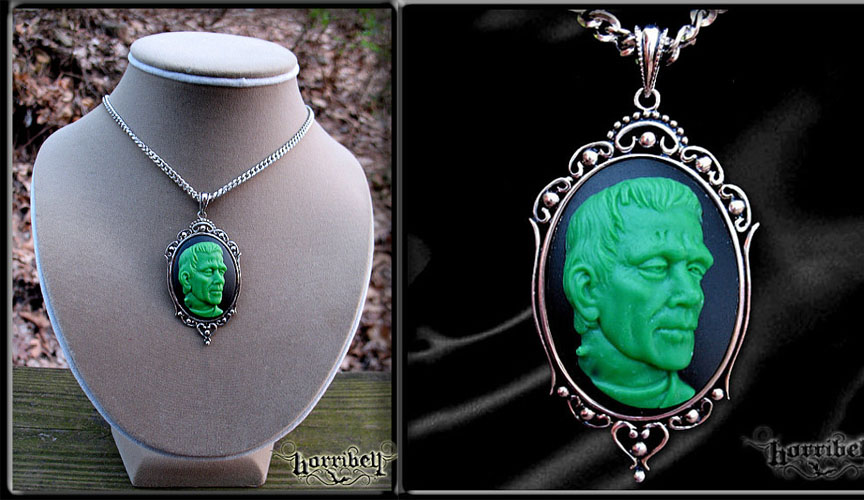 Frankenstein Cameo Necklace by Horribell