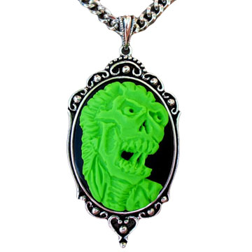 Green Zombie Necklace by Horribell - SALE