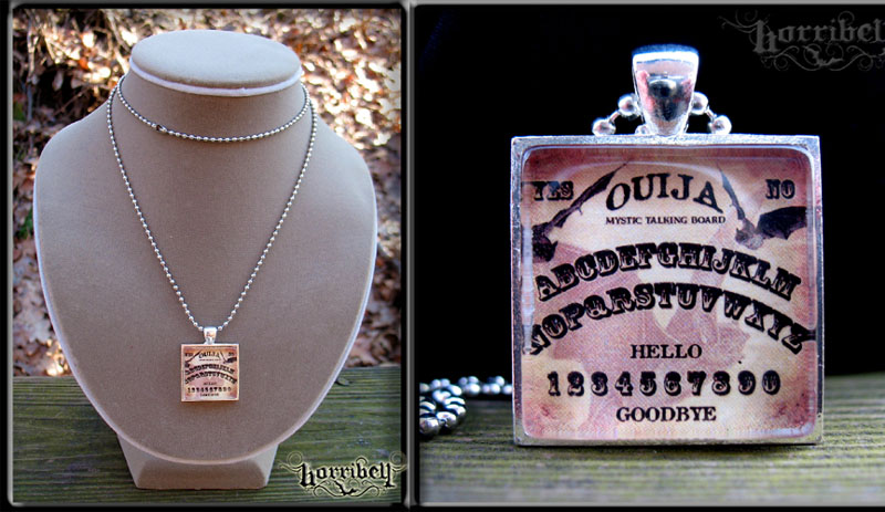 Ouija Board Bat Tile Necklace by Horribell