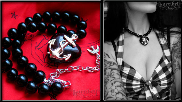 Sailors Dream Anchor Heart Necklace by Horribell
