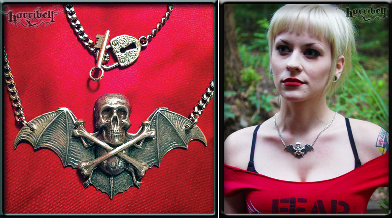 Bat Skull Necklace by Horribell