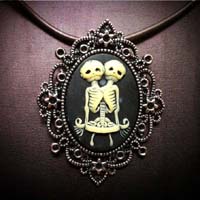 Conjoined Skele Twins Necklace by Horribell