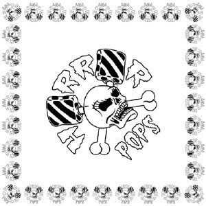 Horrorpops- Large Skull on a white bandana